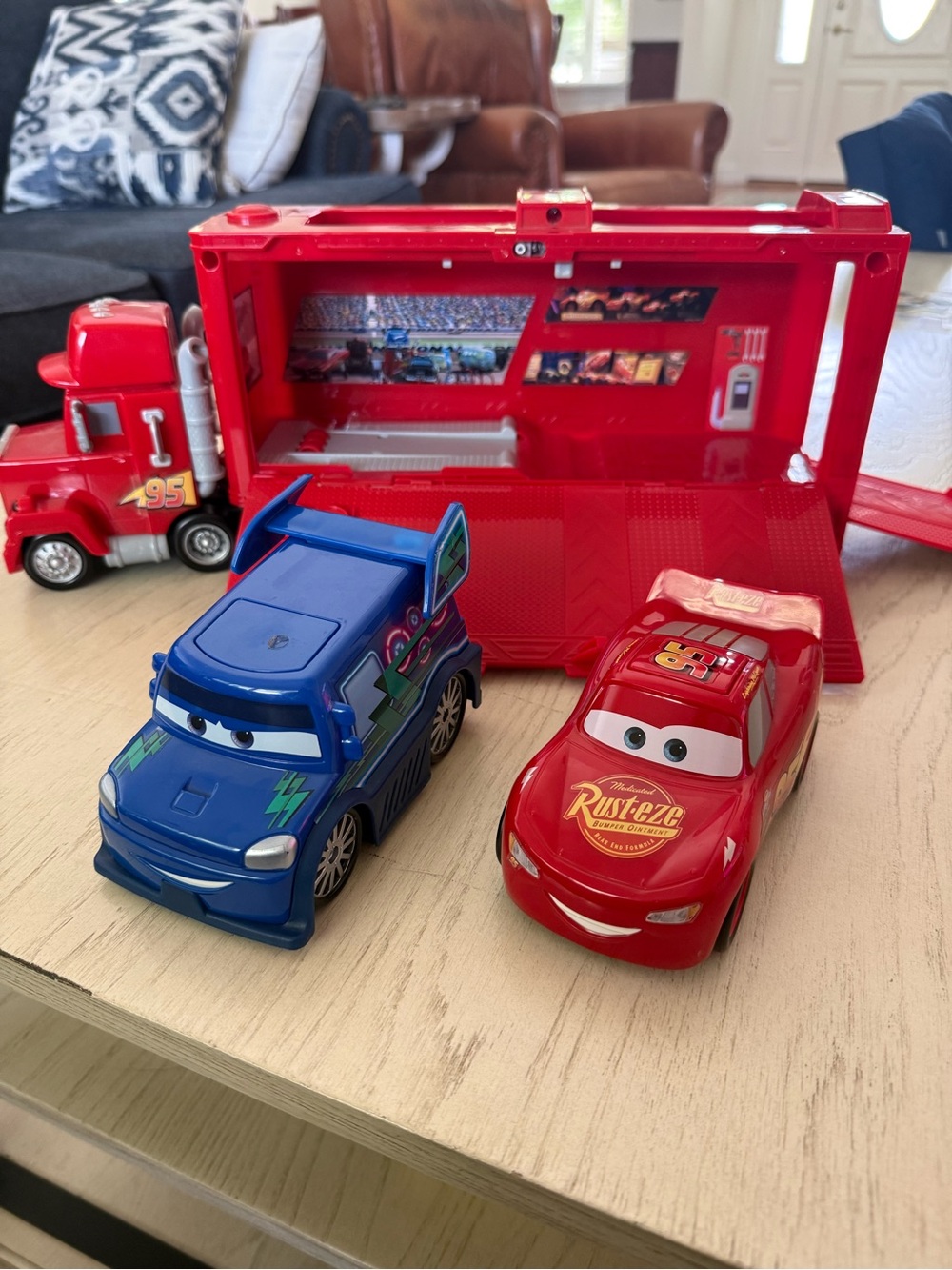 Disney Cars Track Talkers Mack, Lightning, and DJ toy set